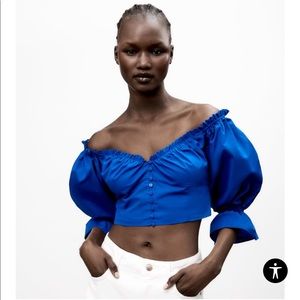 XS ZARA poplin crop top summer 22’- NEVER WORN